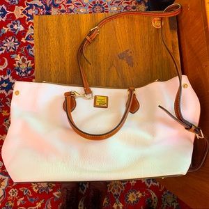 Dooney & Bourke Pebbled Leather Tote White and Tan
